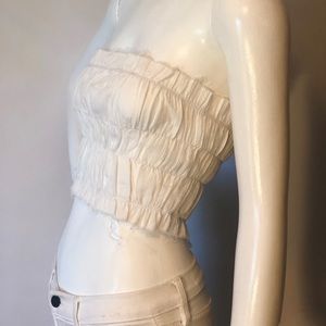 Strapless Cotton Bandeau - White